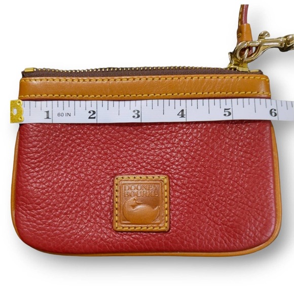 (1577) Dooney & Bourke Red Zippered Wristlet - Pebbled Leather - Picture 5 of 9